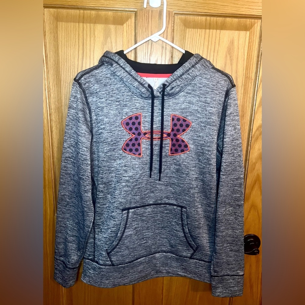 ⭐️UNDER ARMOUR Women’s Heather Gray Hoodie with Polka Dot Logo